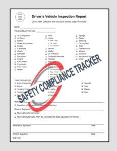 EQP-305 Driver-Vehicle Inspection Report (DVIR) - Safety Compliance Tracker