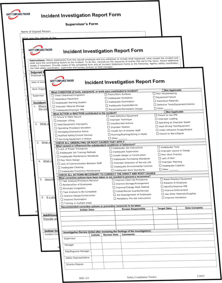Free Incident Investigation Form PDF | OSHA Workplace Safety Investigation