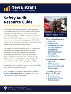 DOT and OSHA compliance resources guide for FMCSA safety audits, driver qualification files, OSHA programs, and fleet compliance management